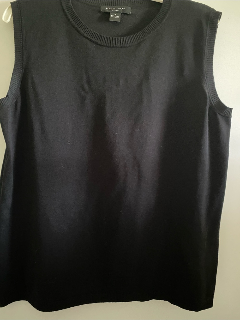 august silk Black Sleeveless Knit Shell Top